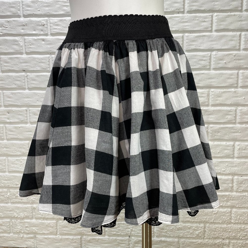 Wet Seal Flared Mini Skirt with Lace